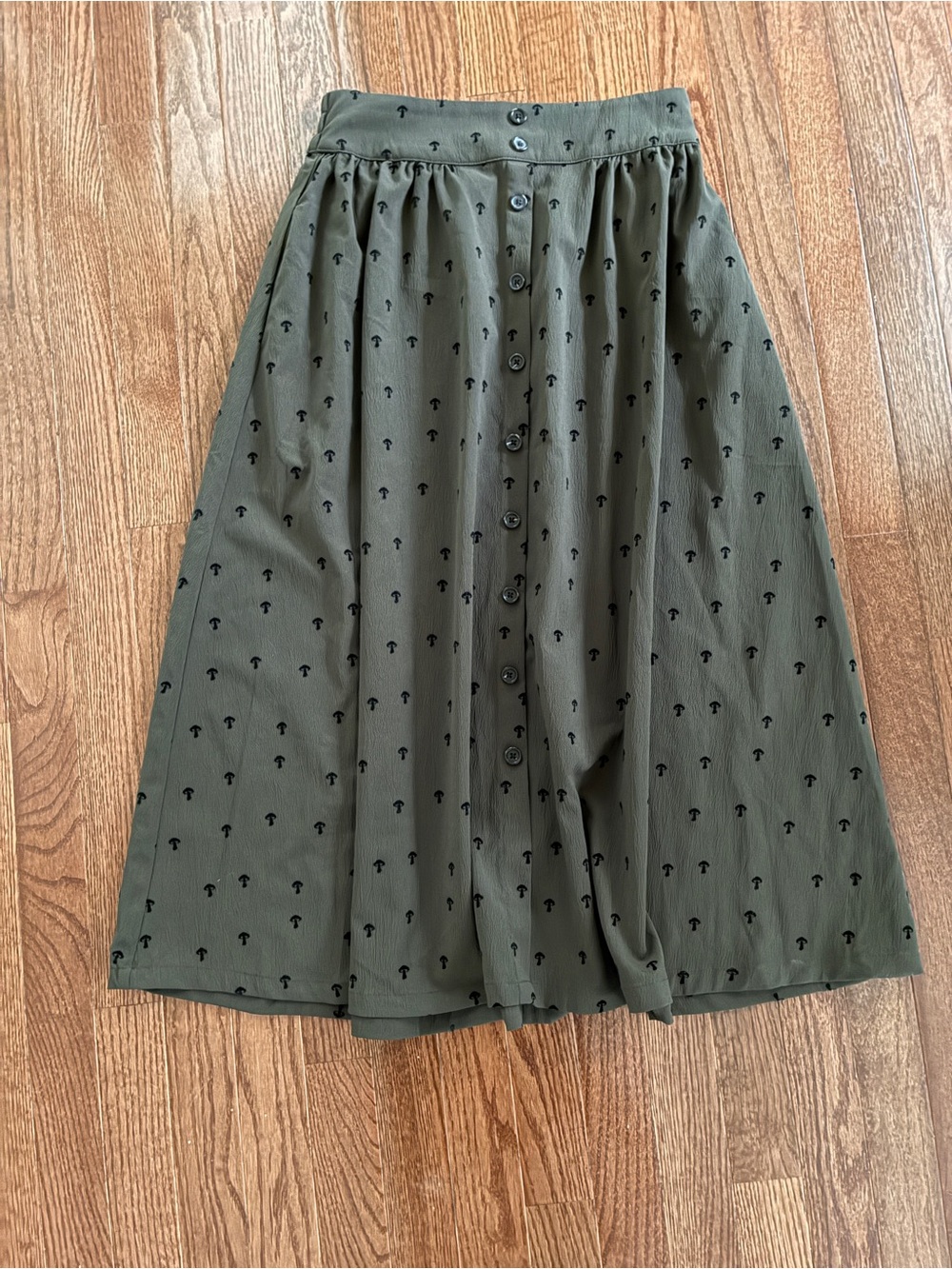 Disturbia Terra Mushroom Midi Skirt - US 4 UK 8 Whimsigoth Cottagecore Green